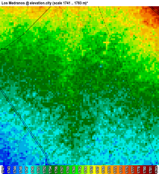 Los Medranos elevation map