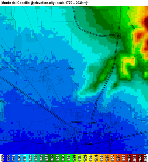 Monte del Coecillo elevation map