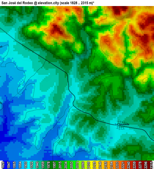 San José del Rodeo elevation map