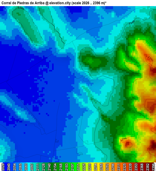 Corral de Piedras de Arriba elevation map