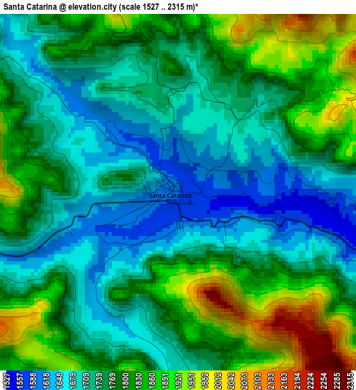 Santa Catarina elevation map