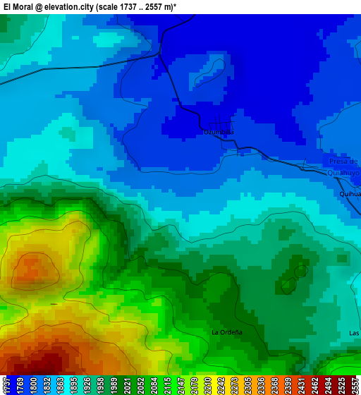 El Moral elevation map