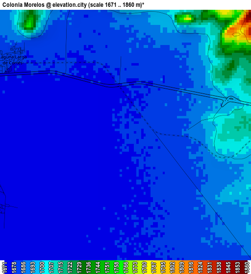 Colonia Morelos elevation map