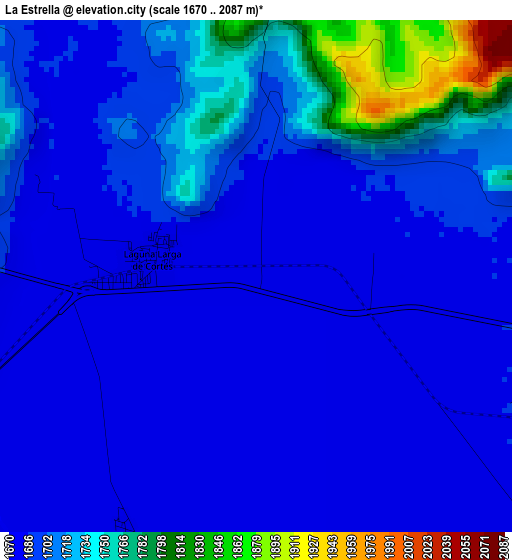 La Estrella elevation map