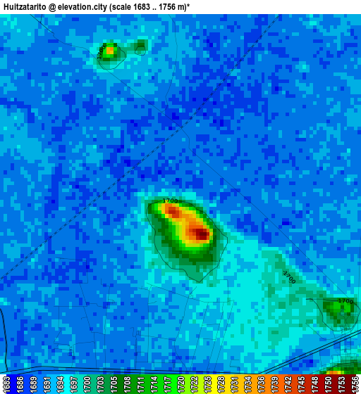 Huitzatarito elevation map