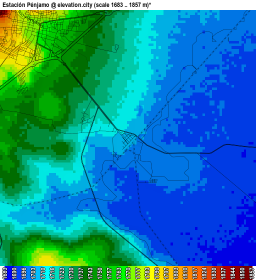 Estación Pénjamo elevation map