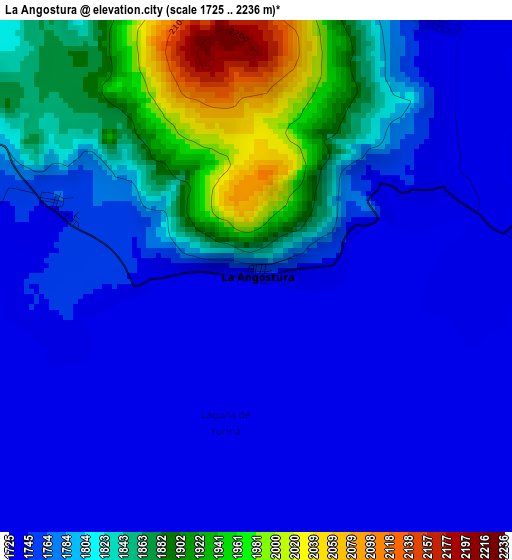 La Angostura elevation map