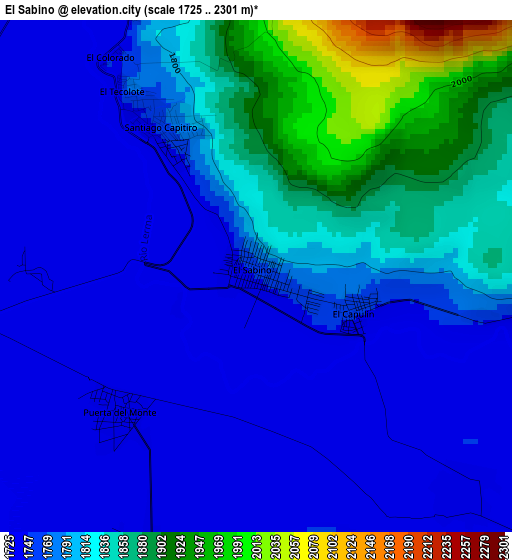 El Sabino elevation map