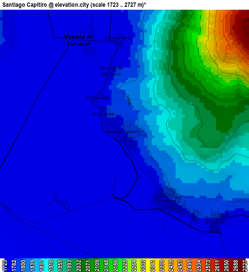 Santiago Capitiro elevation map