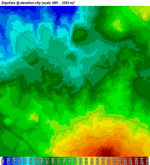 Ziquítaro elevation map