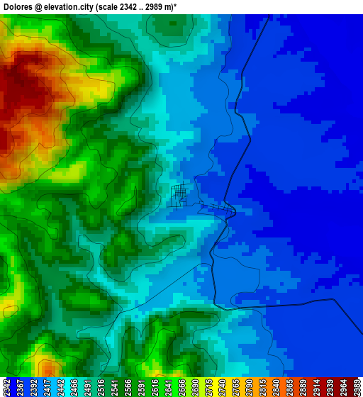 Dolores elevation map