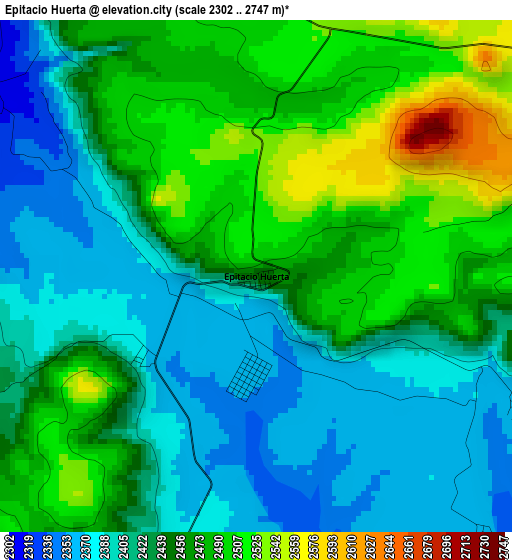 Epitacio Huerta elevation map