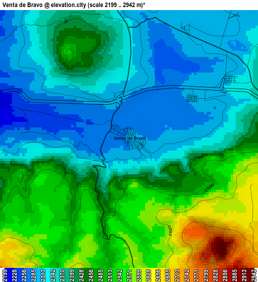 Venta de Bravo elevation map