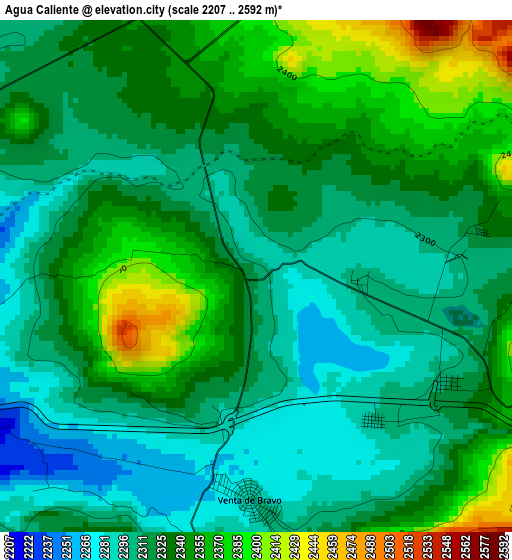 Agua Caliente elevation map