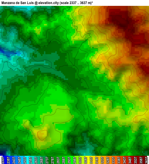 Manzana de San Luis elevation map