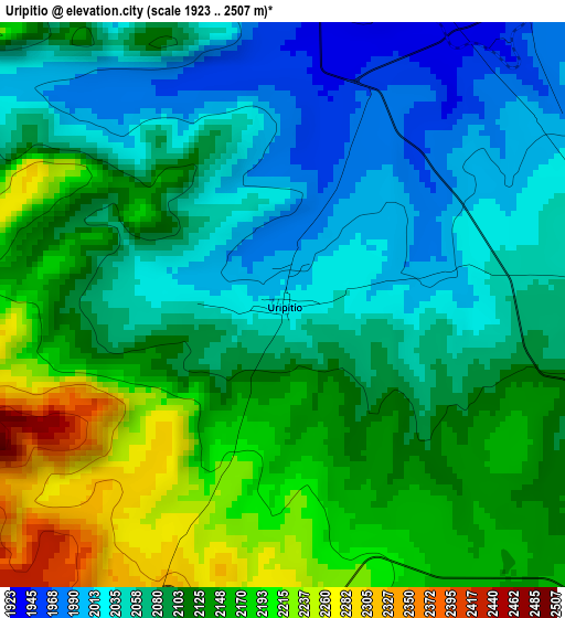 Uripitio elevation map