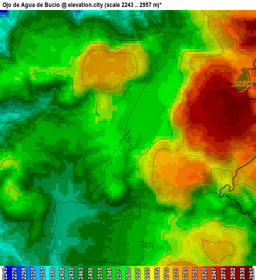 Ojo de Agua de Bucio elevation map