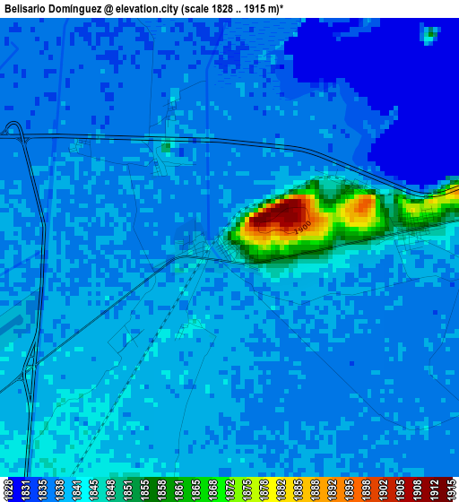 Belisario Domínguez elevation map