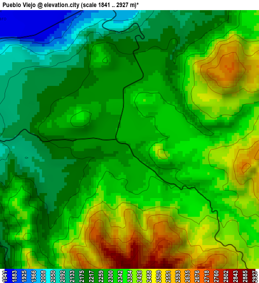 Pueblo Viejo elevation map