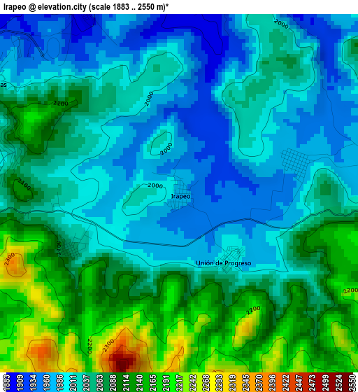 Irapeo elevation map