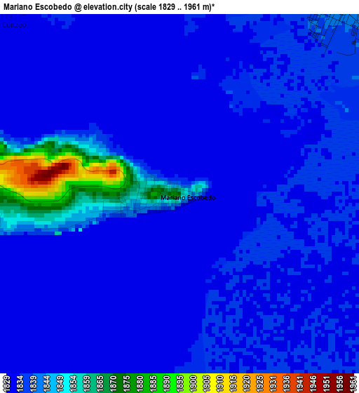 Mariano Escobedo elevation map