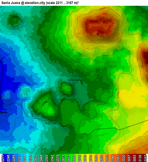 Santa Juana elevation map