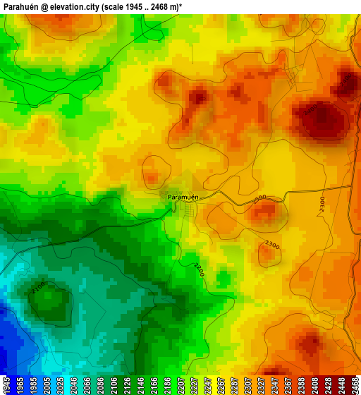 Parahuén elevation map