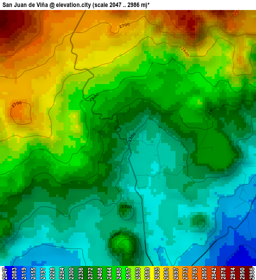 San Juan de Viña elevation map