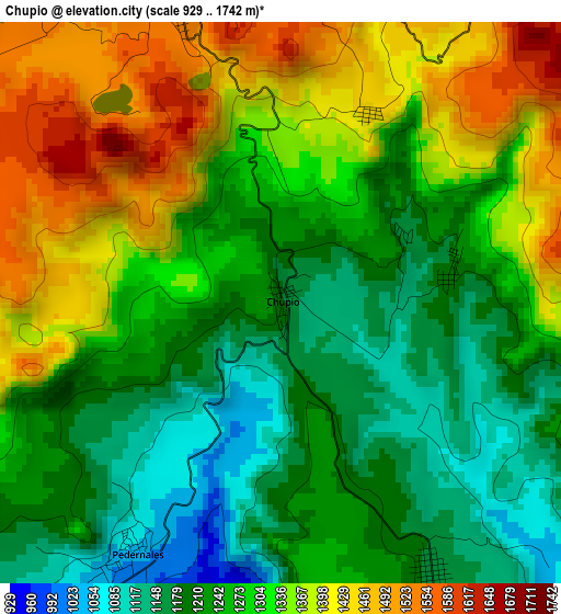 Chupio elevation map