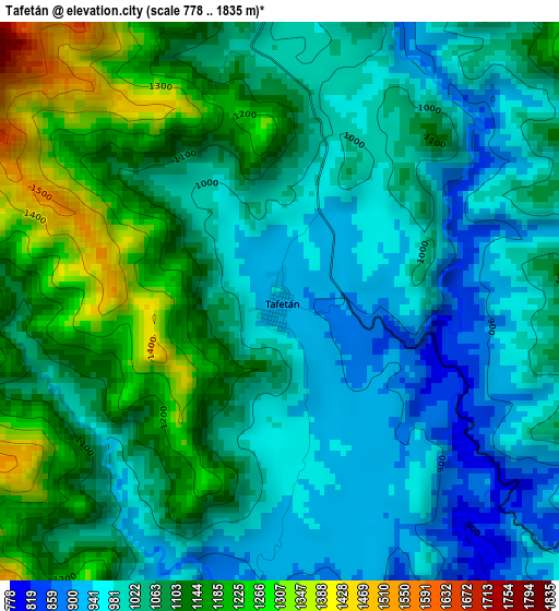 Tafetán elevation map