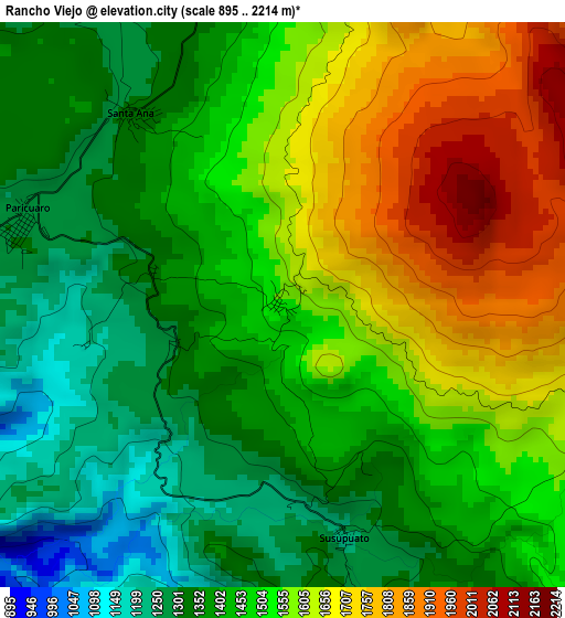 Rancho Viejo elevation map