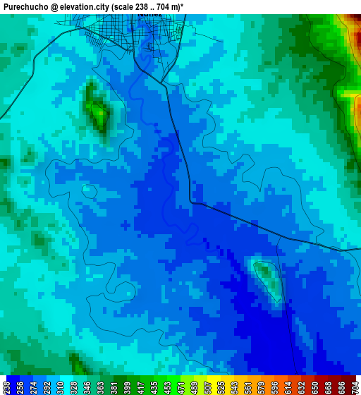 Purechucho elevation map