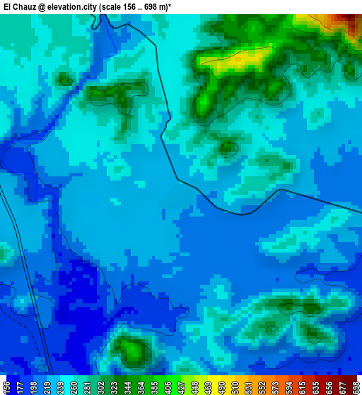 El Chauz elevation map