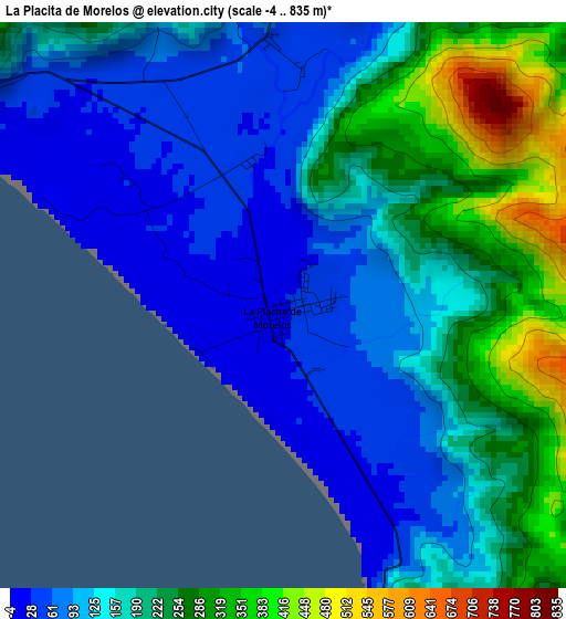 La Placita de Morelos elevation map