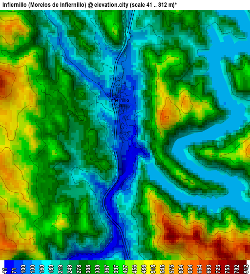 Infiernillo (Morelos de Infiernillo) elevation map