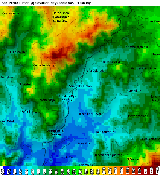 San Pedro Limón elevation map