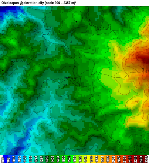 Otzoloapan elevation map