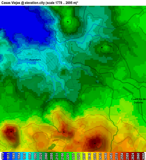 Casas Viejas elevation map