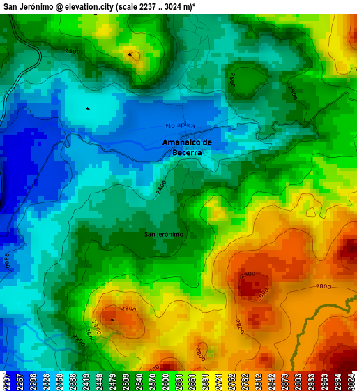 San Jerónimo elevation map