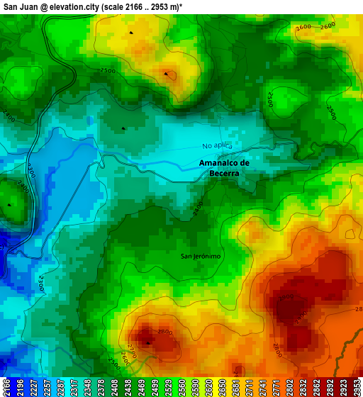 San Juan elevation map