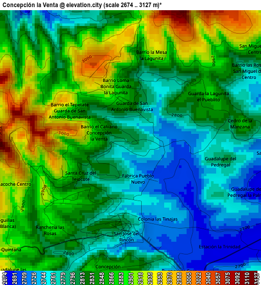 Concepción la Venta elevation map