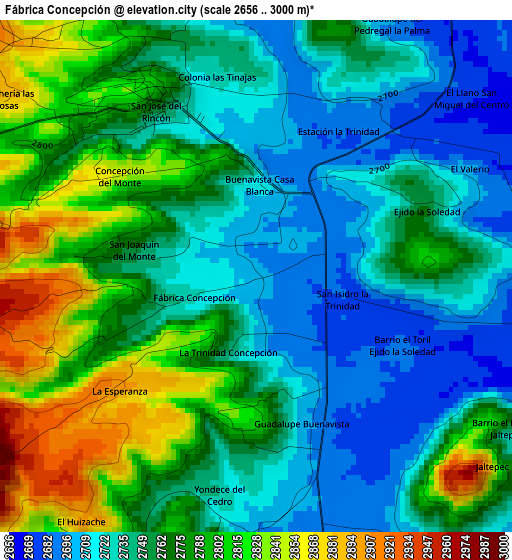 Fábrica Concepción elevation map