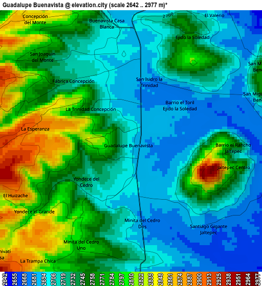 Guadalupe Buenavista elevation map