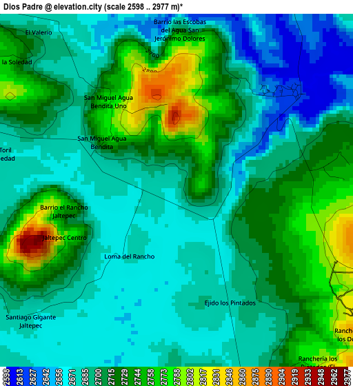 Dios Padre elevation map