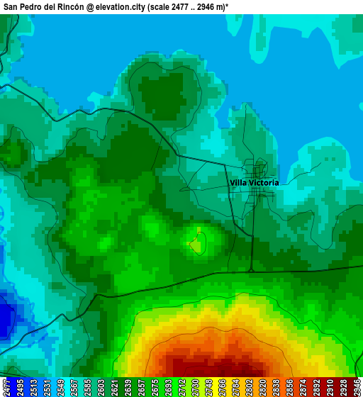 San Pedro del Rincón elevation map