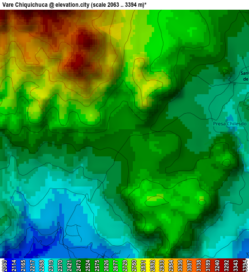 Vare Chiquichuca elevation map