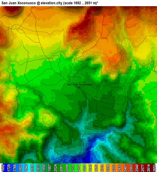 San Juan Xoconusco elevation map