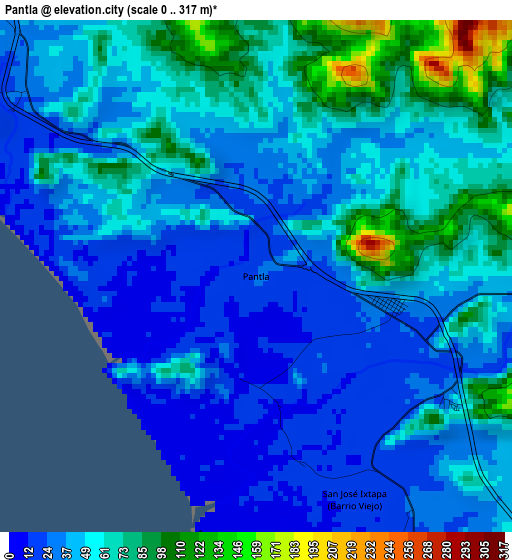 Pantla elevation map