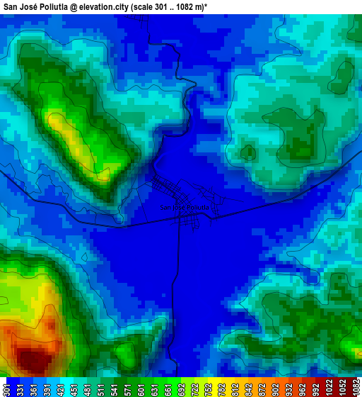 San José Poliutla elevation map