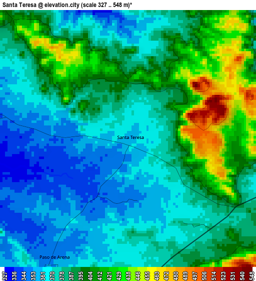 Santa Teresa elevation map